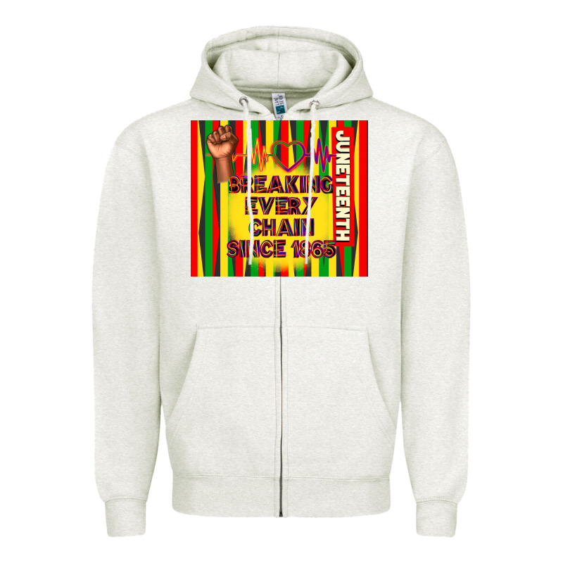 Juneteenth Breaking Every Chain Since 1865 Zipper Hoodie by TumblerDesignByShophia | Teevron