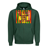 Sports Green juneteenth breaking every chain since 1865 Zipper Hoodie - TumblerDesignByShophia