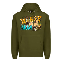 Army Green Horse Mom Rope Premium Hoodie - HowdyJamesFarm
