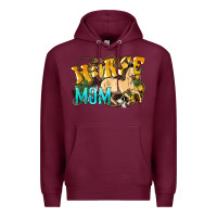 Burgundy Horse Mom Rope Premium Hoodie - HowdyJamesFarm