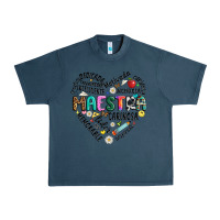 Midnight Navy retro maestra word Urban Heavy Tee - JahusDesignShop