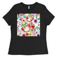 Summer Gnome Seamless Pattern Ladies Tee | Teevron