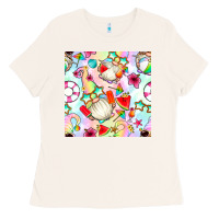 Bone summer gnome seamless pattern Ladies Tee - BundleAndBundleShop