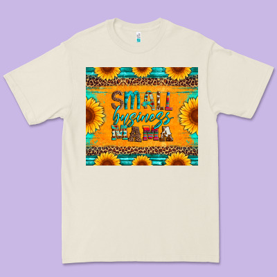 Small Business Mama Leopard Turquoise Aztec Serape Cowhide Sunflowers Premium Tee Designed By Artiststas