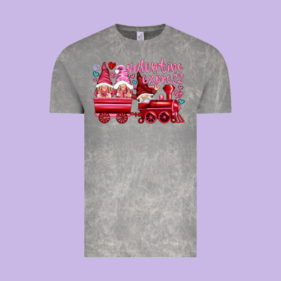 Valentines Express With Gnomies Vintage Tee Designed By Nancycooperartshop