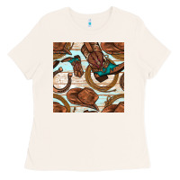 Bone cowboy western seamless pattern Ladies Tee - BundleAndBundleShop
