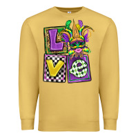 Antique Gold love mardi gras Premium Sweatshirt - OliviaCreatesArt