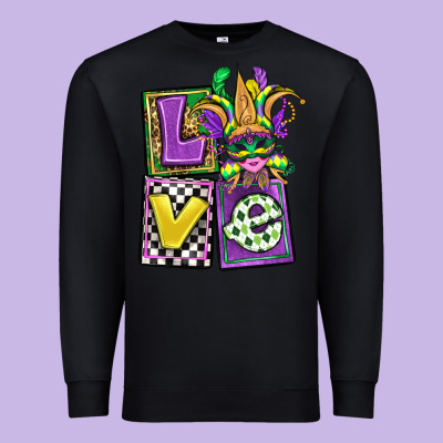 Love Mardi Gras Premium Sweatshirt Designed By Oliviacreatesart