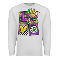 Dove Grey love mardi gras Premium Sweatshirt - OliviaCreatesArt