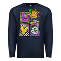 Navy love mardi gras Premium Sweatshirt - OliviaCreatesArt