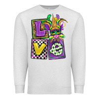 Oatmeal Heather love mardi gras Premium Sweatshirt - OliviaCreatesArt