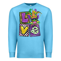 Ocean Blue love mardi gras Premium Sweatshirt - OliviaCreatesArt