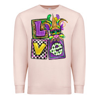 Pale Pink love mardi gras Premium Sweatshirt - OliviaCreatesArt