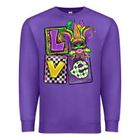 Purple love mardi gras Premium Sweatshirt - OliviaCreatesArt