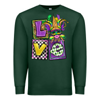 Sports Green love mardi gras Premium Sweatshirt - OliviaCreatesArt