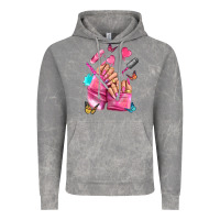 Cloud Rock pink nail art hand Vintage Hoodie - NancyCooperArtShop