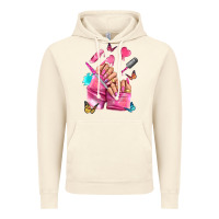 Vintage Artic pink nail art hand Vintage Hoodie - NancyCooperArtShop