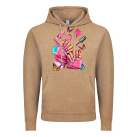 Vintage Coffee pink nail art hand Vintage Hoodie - NancyCooperArtShop