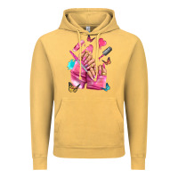 Vintage Mustard pink nail art hand Vintage Hoodie - NancyCooperArtShop