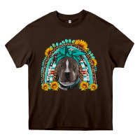 Chocolate Brown western pitbull rainbow Heavy Core Tee - Artiststas