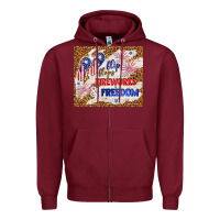 Burgundy flip flops fireworks & freedom 4th of july Zipper Hoodie - TumblerDesignByShophia
