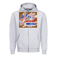 Heather Grey flip flops fireworks & freedom 4th of july Zipper Hoodie - TumblerDesignByShophia