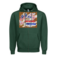 Sports Green flip flops fireworks & freedom 4th of july Zipper Hoodie - TumblerDesignByShophia