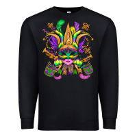Black mardi gras mask Premium Sweatshirt - OliviaCreatesArt