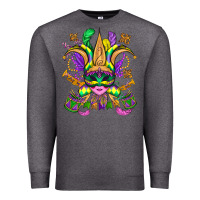 Charcoal Heather mardi gras mask Premium Sweatshirt - OliviaCreatesArt
