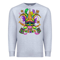 Heather Grey mardi gras mask Premium Sweatshirt - OliviaCreatesArt