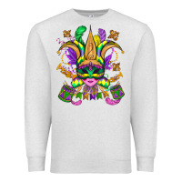 Oatmeal Heather mardi gras mask Premium Sweatshirt - OliviaCreatesArt