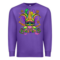 Purple mardi gras mask Premium Sweatshirt - OliviaCreatesArt