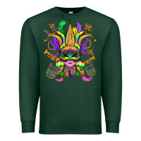 Sports Green mardi gras mask Premium Sweatshirt - OliviaCreatesArt