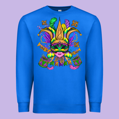 Mardi Gras Mask Premium Sweatshirt Designed By Oliviacreatesart