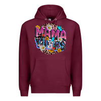 Burgundy Mama vibes Mother's Day Premium Hoodie - CowGirlArtShop