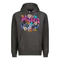 Charcoal Heather Mama vibes Mother's Day Premium Hoodie - CowGirlArtShop
