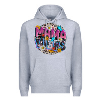 Heather Grey Mama vibes Mother's Day Premium Hoodie - CowGirlArtShop