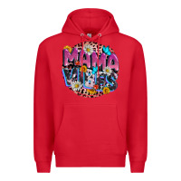 Red Mama vibes Mother's Day Premium Hoodie - CowGirlArtShop