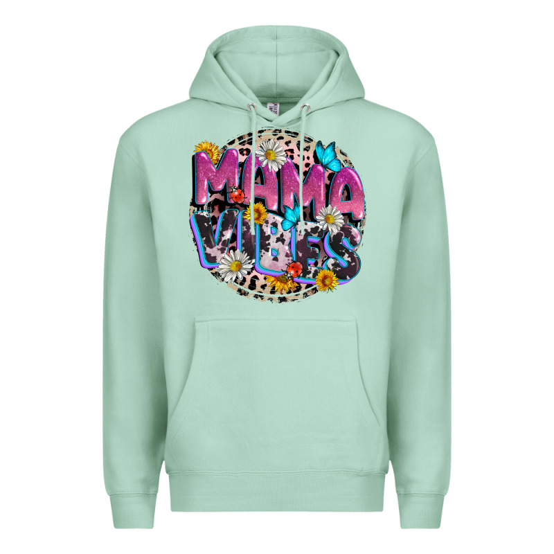 Mama Vibes Mother's Day Premium Hoodie by CowGirlArtShop | Teevron