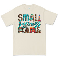 Small Business Mama Leopard Turquoise Aztec Serape Cowhide Premium Tee | Teevron
