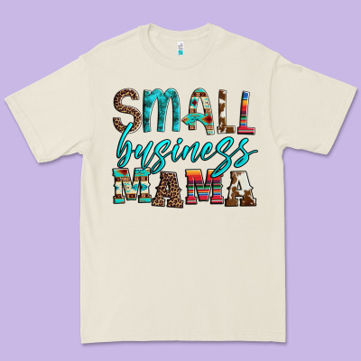 Small Business Mama Leopard Turquoise Aztec Serape Cowhide Premium Tee Designed By Artiststas