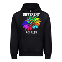 Black Different Not Less Daisy Autism Puzzle Urban Hoodie - CowhideDigitalArt