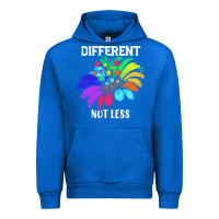 Cobalt Different Not Less Daisy Autism Puzzle Urban Hoodie - CowhideDigitalArt