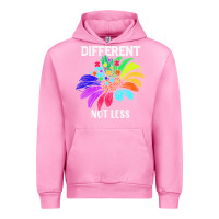 Fuchsia Pink Different Not Less Daisy Autism Puzzle Urban Hoodie - CowhideDigitalArt