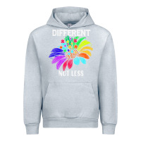 Heather Grey Different Not Less Daisy Autism Puzzle Urban Hoodie - CowhideDigitalArt