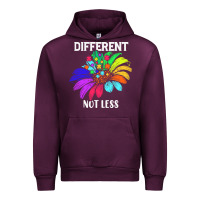 Mauve Wine Different Not Less Daisy Autism Puzzle Urban Hoodie - CowhideDigitalArt