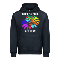 Navy Different Not Less Daisy Autism Puzzle Urban Hoodie - CowhideDigitalArt