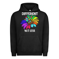 Pigment Black Different Not Less Daisy Autism Puzzle Urban Hoodie - CowhideDigitalArt