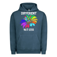 Pigment Midnight Navy Different Not Less Daisy Autism Puzzle Urban Hoodie - CowhideDigitalArt