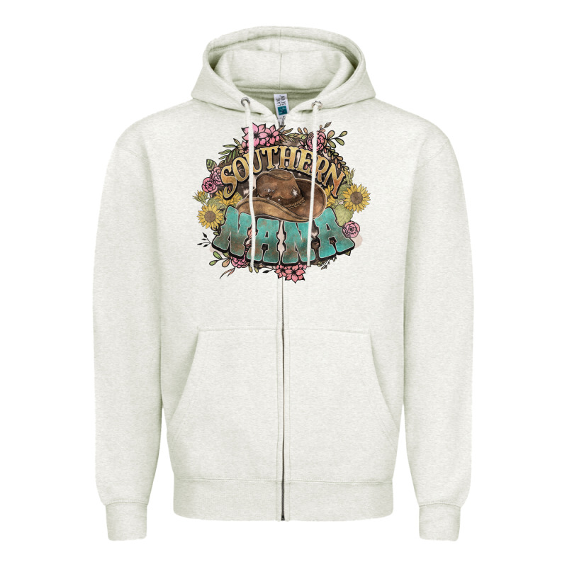 Southern Nana Western Flowers Zipper Hoodie by HowdyJamesFarm | Teevron
